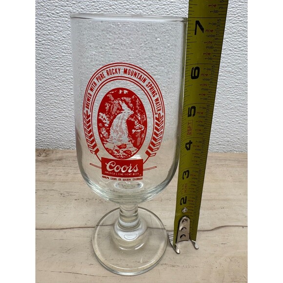 Vtg Coors Beer Stemmed Pilser Glasses  Goblets Set Of 2 - Picture 2 of 9